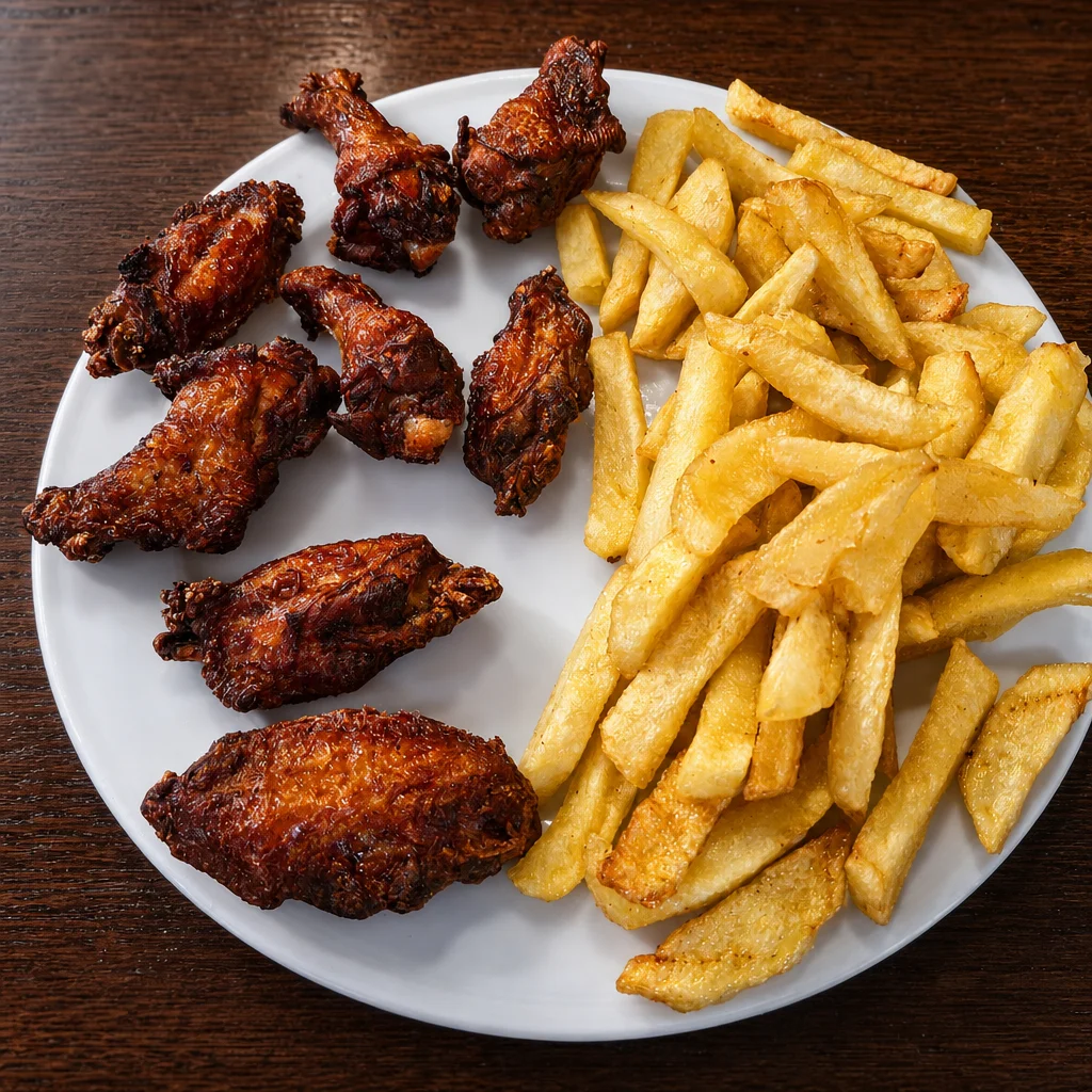 Alitas BBQ con patatas – Obregon Bokaburger Barakaldo
